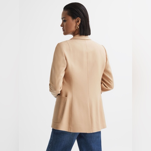 NWT $545 Reiss Double Breasted Twill Blazer in Light Camel - Picture 5 of 11
